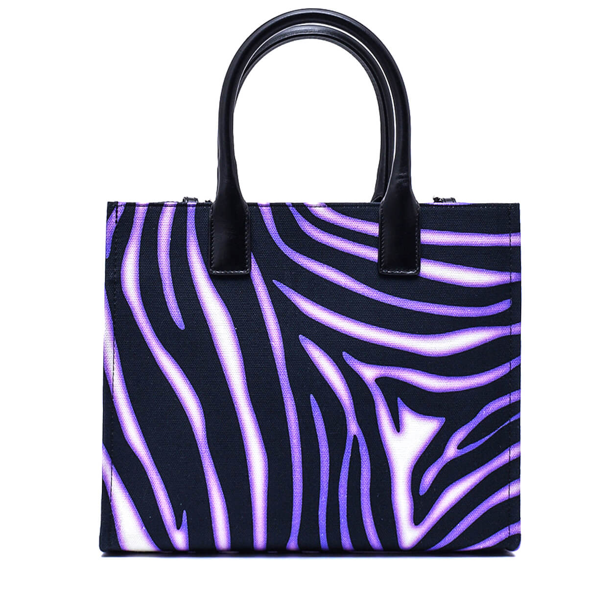 Versace- Purple Canvas & Leather La Medusa Small Tote Bag